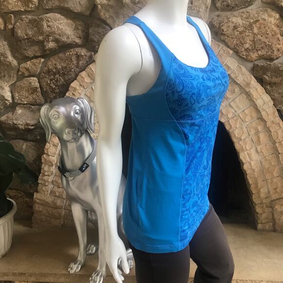Lululemon Energy Paisley Strappy Back Blue Tank Top Women’s Size 8 - Picture 3 of 5